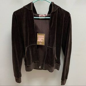 Juicy couture brown velour zip up